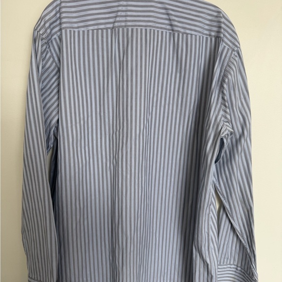Boss Men's Gray and Blue Pinstripe Button Down - Picture 3 of 4